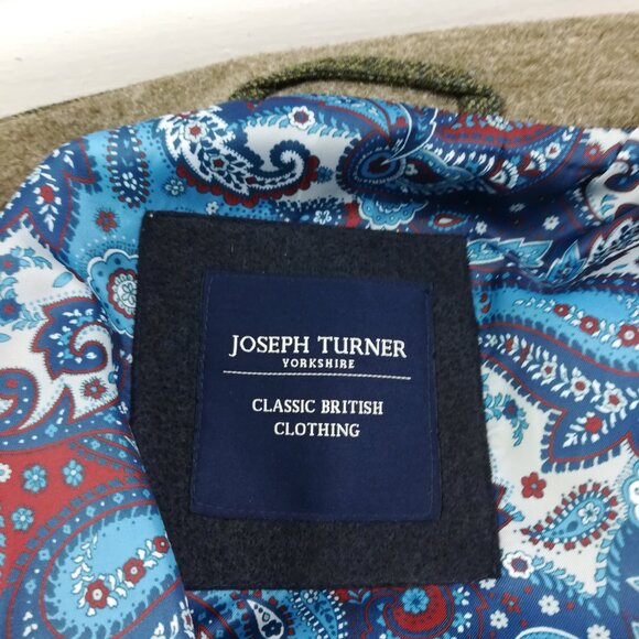 Joseph Turner Yorkshire Gilet Waistcoat Moon Tweed Wool Green Sz 46 - Picture 3 of 10